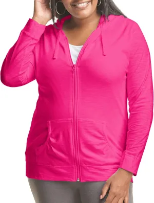 Just My Size Women's Full Zip Slub Hoodie Plus Size
