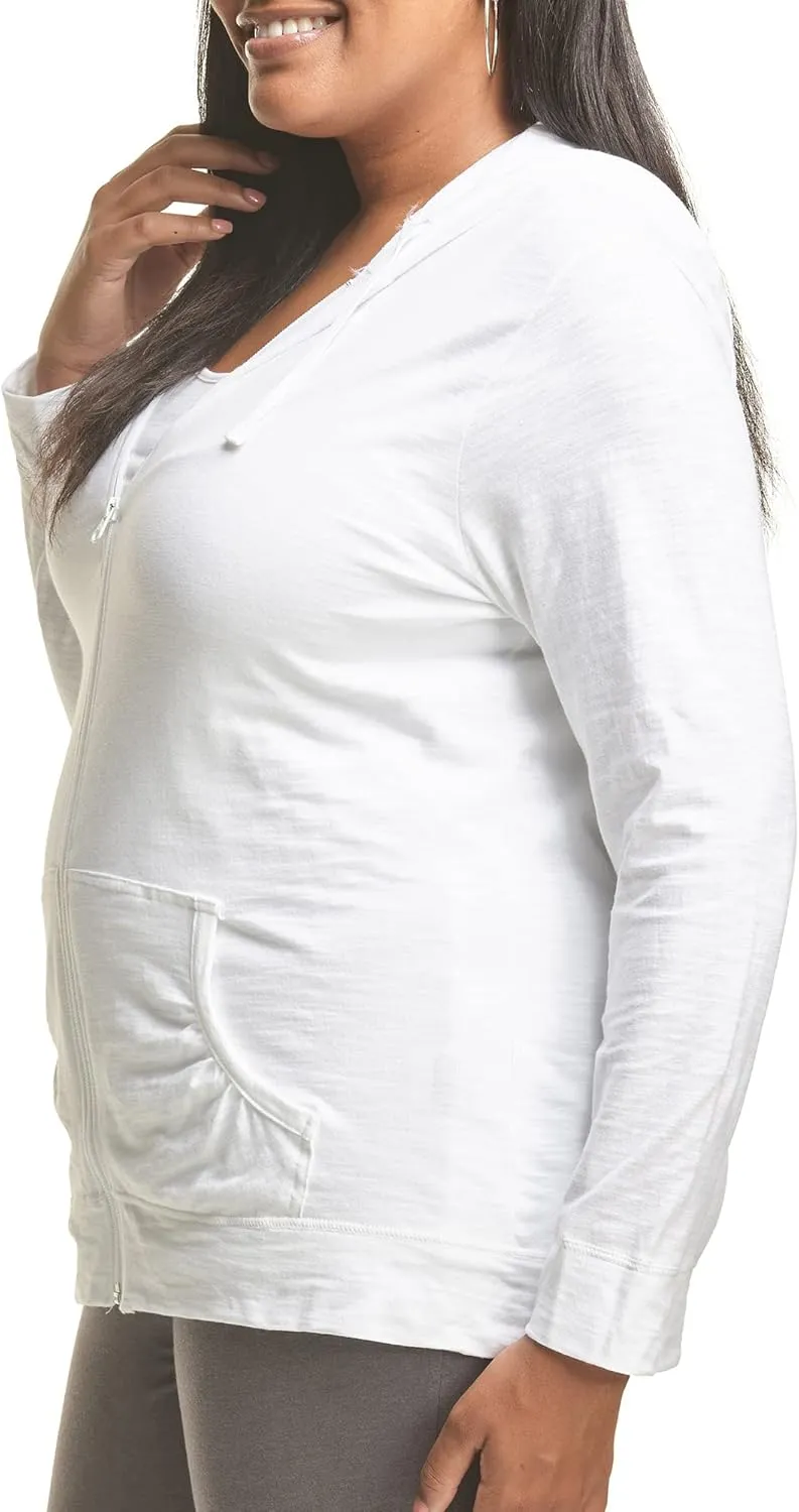 Just My Size Women's Full Zip Slub Hoodie Plus Size