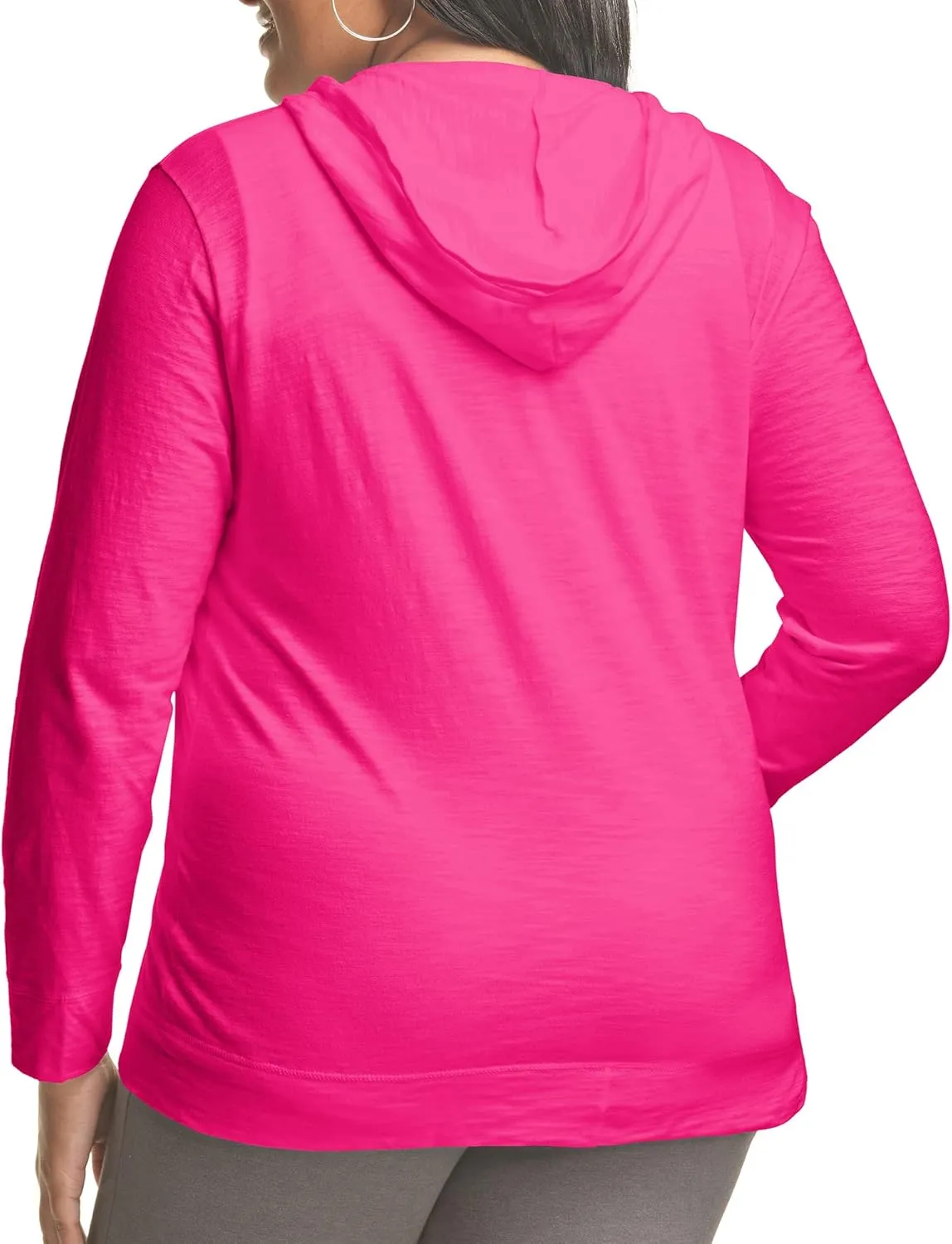 Just My Size Women's Full Zip Slub Hoodie Plus Size