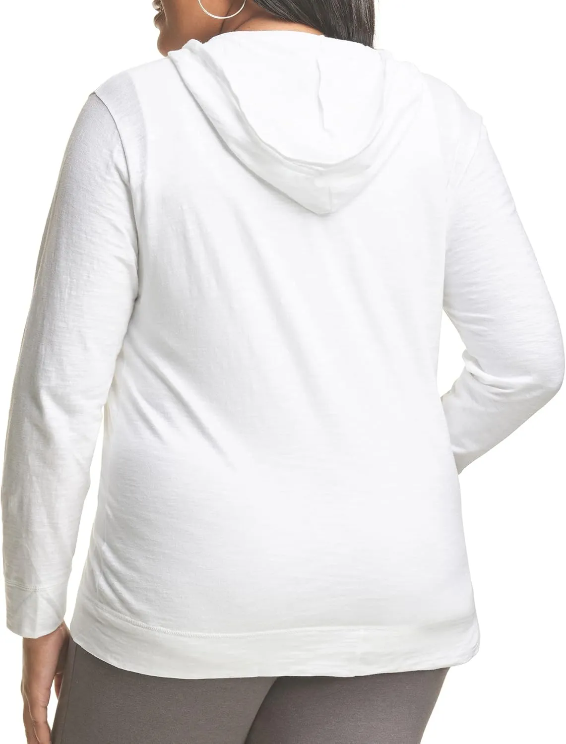 Just My Size Women's Full Zip Slub Hoodie Plus Size