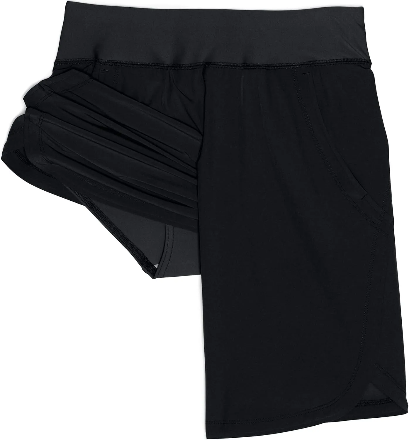 Lands' End Women's 11" Quick Dry Elastic Waist Modest Board Shorts Swim Cover-up Shorts with Panty