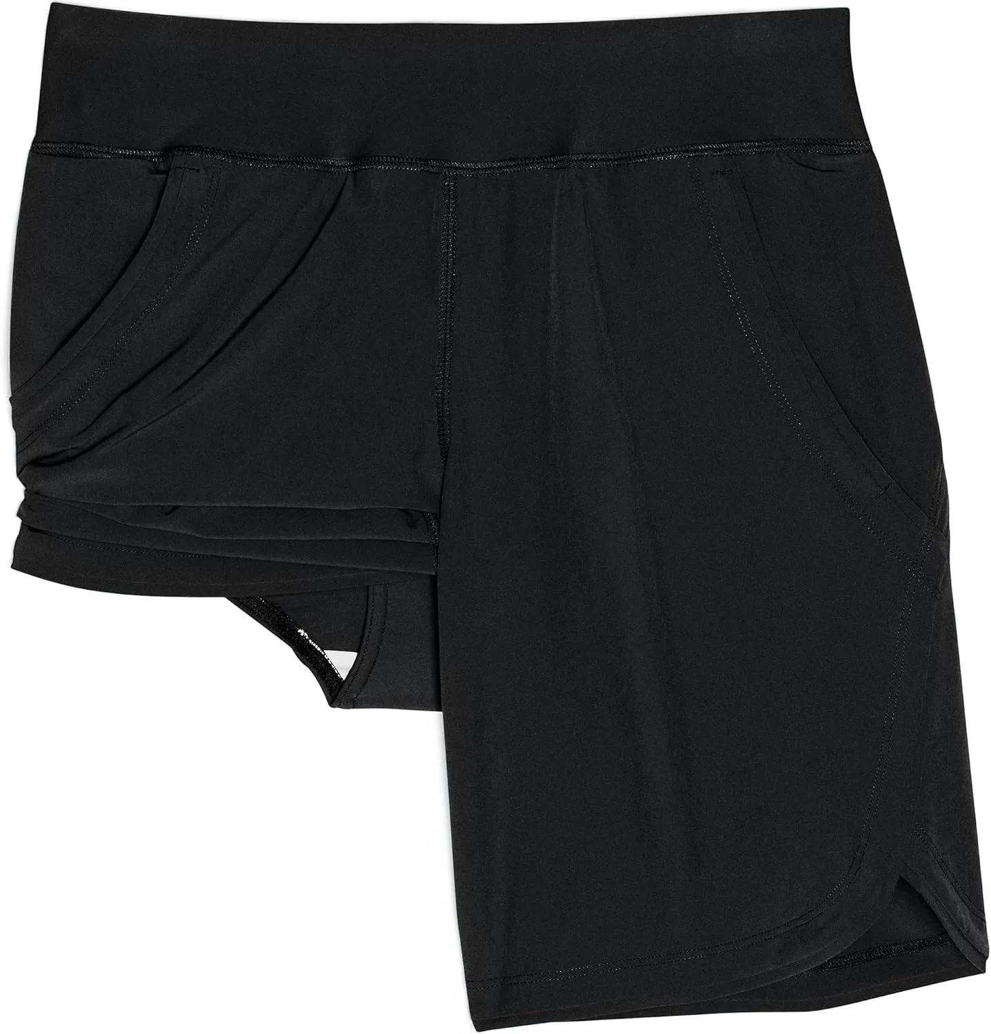 Lands' End Women's 9" Quick Dry Elastic Waist Modest Board Shorts Swim Cover-up Shorts with Panty