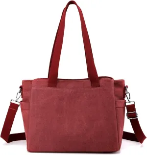 Large Capacity Bags for Shopping Work Travel Women Shoulder Crossbody Canvas Handbag Top Handle Casual Messenger