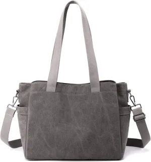 Large Capacity Bags for Shopping Work Travel Women Shoulder Crossbody Canvas Handbag Top Handle Casual Messenger