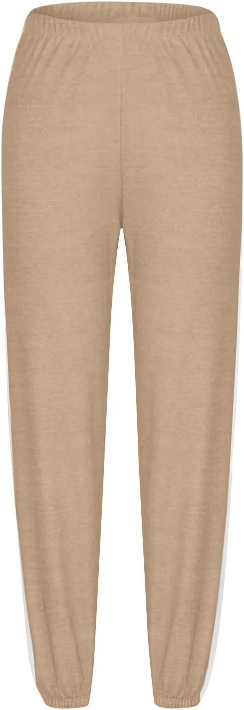 Lightweight Thin Sweatpants for Women High Elastic Waist Straight Trousers Trendy Casual Long Pants with Pockets