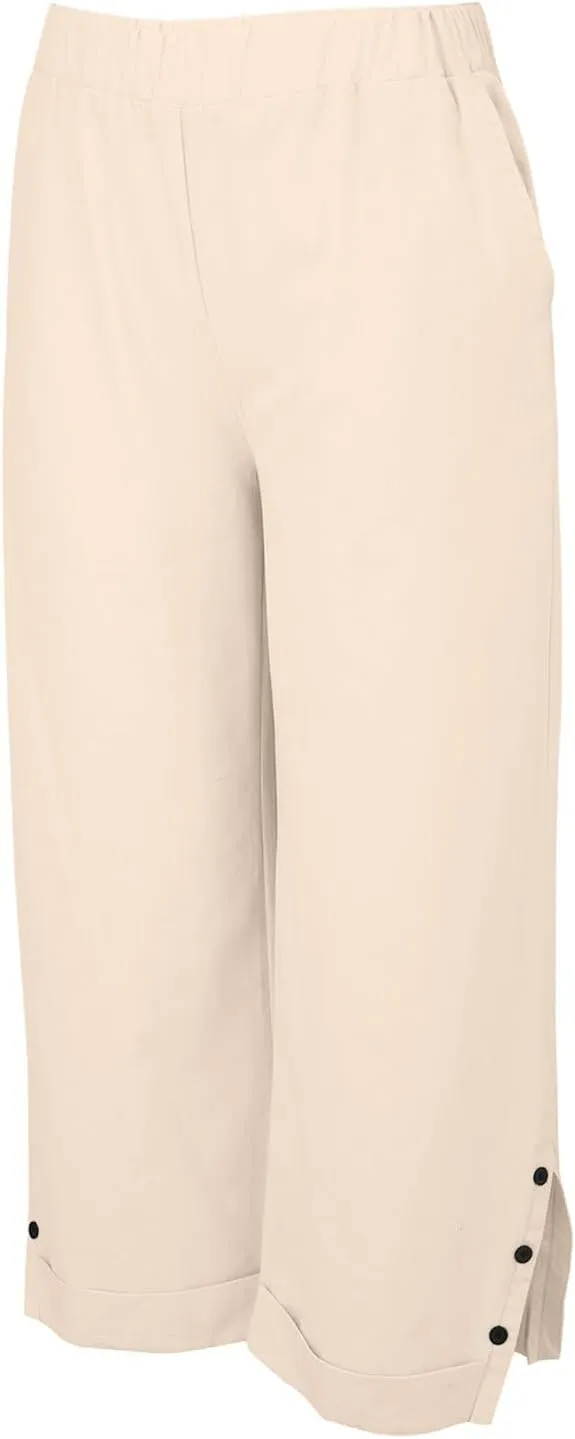 Linen Pants for Women Petite Elastic Trousers Cotton Casual Loose Linen Beach Pants Summer Vacatio Outfit