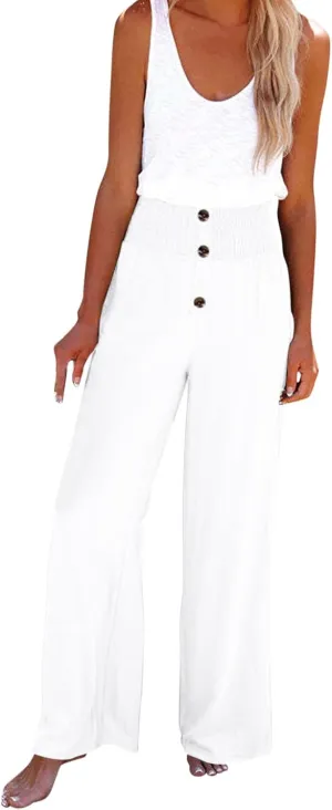 Linen Pants Women Summer Tall Trousers Pocket Casual Plus Size High Waist Pants Linen Cropped Pants