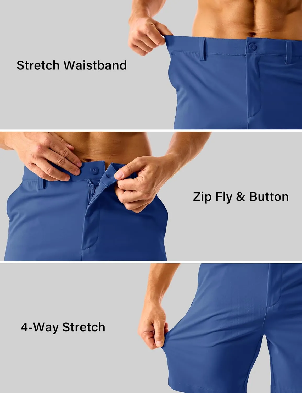 MAGCOMSEN Men's Golf Shorts 7" Quick Dry Lightweight Stretch Casual Shorts with 6 Pockets Dress Work Hiking