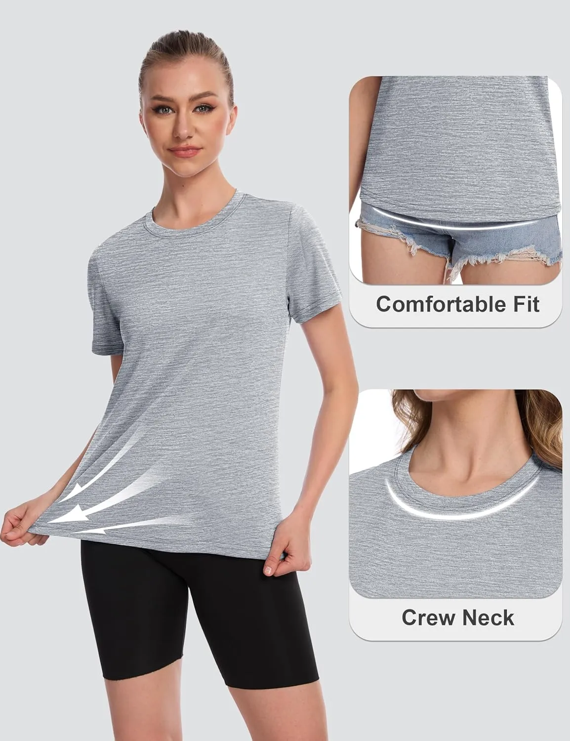 MAGCOMSEN Women's Short Sleeve T Shirts UPF 50  Sun Protection Athletic Running Workout Tee Tops