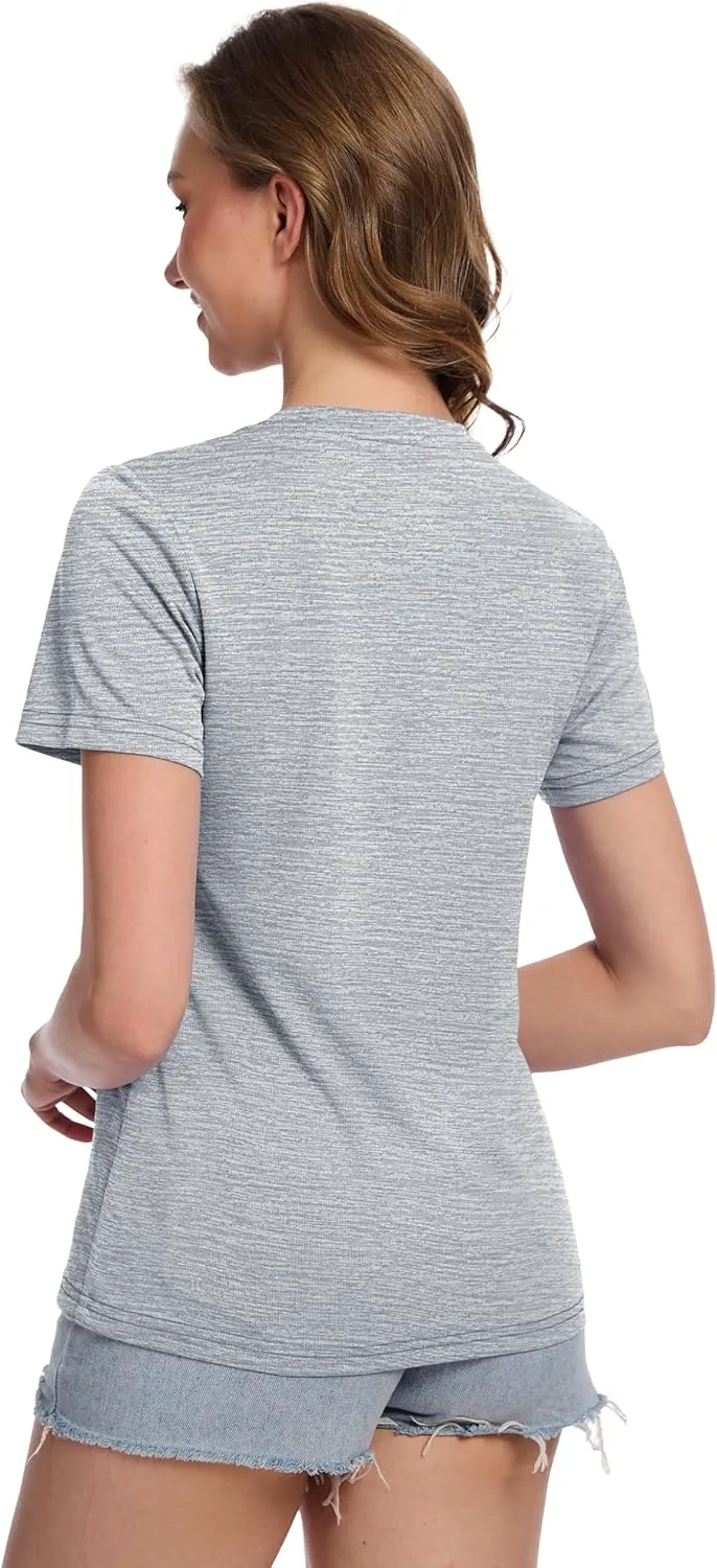 MAGCOMSEN Women's Short Sleeve T Shirts UPF 50  Sun Protection Athletic Running Workout Tee Tops