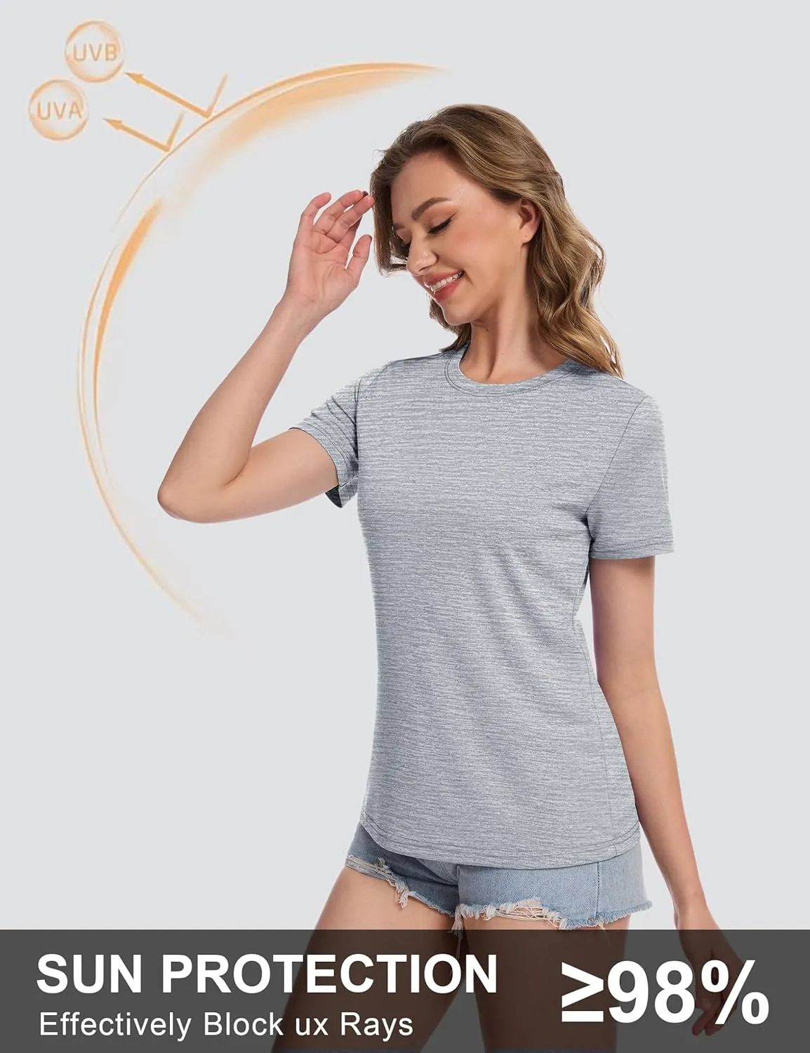 MAGCOMSEN Women's Short Sleeve T Shirts UPF 50  Sun Protection Athletic Running Workout Tee Tops