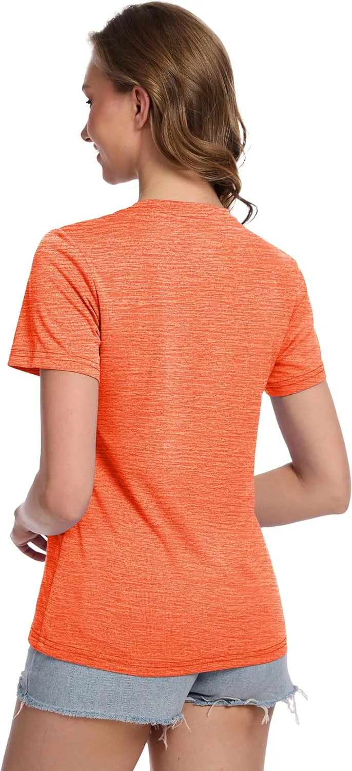 MAGCOMSEN Women's Short Sleeve T Shirts UPF 50  Sun Protection Athletic Running Workout Tee Tops