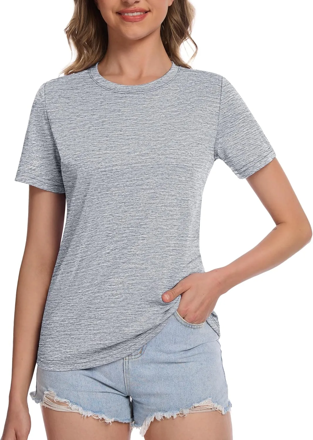 MAGCOMSEN Women's Short Sleeve T Shirts UPF 50  Sun Protection Athletic Running Workout Tee Tops