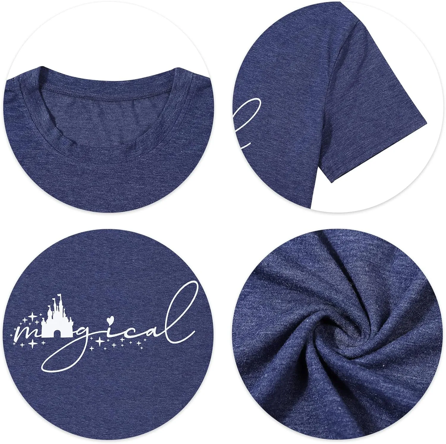 Magical Shirt for Women Magic Kingdom Tshirt Family Vacation Tee Castle Graphic Short Sleeve Tops