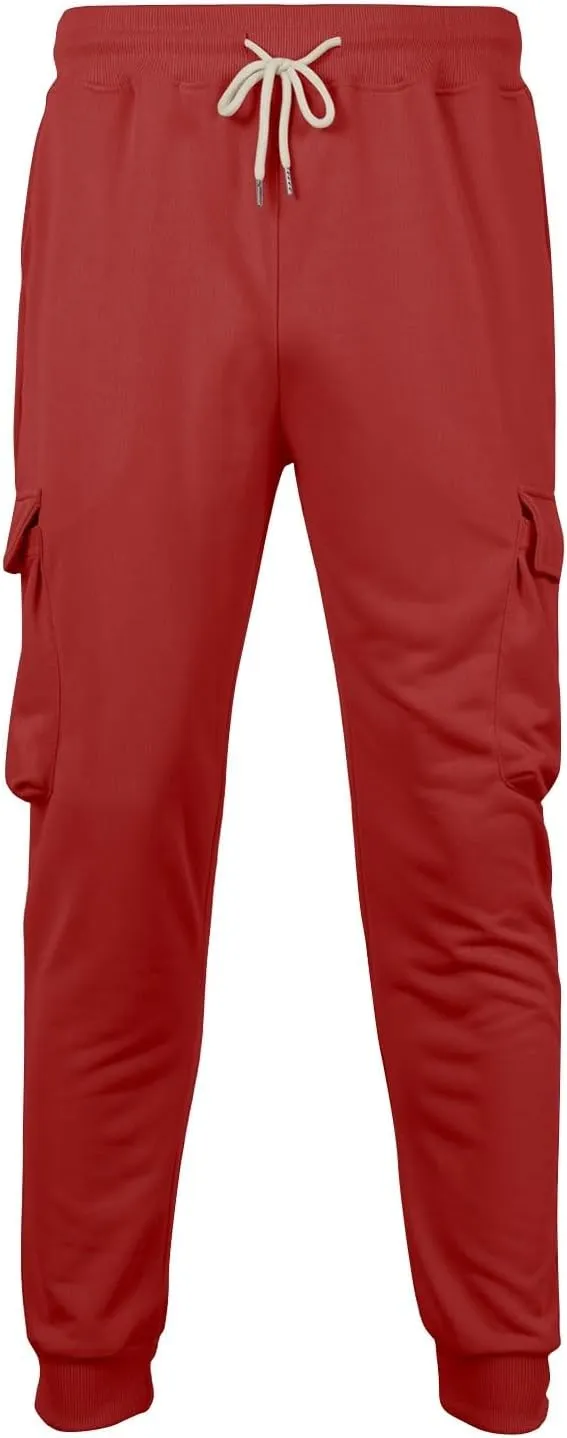 Men's Cargo Pants Workout Joggers Stretch Sweatpants Drawstring Tactical Pants with Multi Pockets Hiking