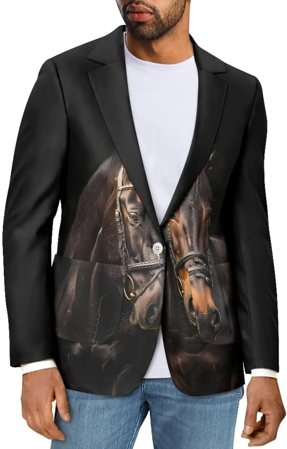 Men's Casual One Button Suit Blazer with Pockets Notch Lapel Unlined Sport Jacket Lightweight Slim Fit Business Suit