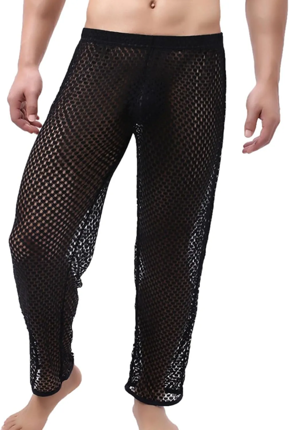 Mens Fashion Mens Interest Hollow Sexy Mesh Pants Pants Fashion Leisure Outfit Set