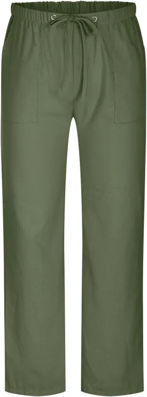Mens Going Out Casual Pants Cotton Linen Blend Trousers Elastic Drawstring Waist Work Pant Solid New Comfy Clothing