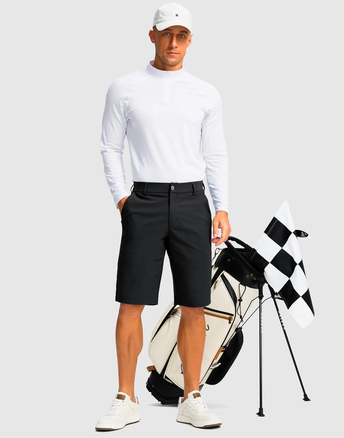 Men's Golf Shorts with 5 Pockets 11" Inseam Stretch Quick Dry Casual Work Dress Shorts for Men