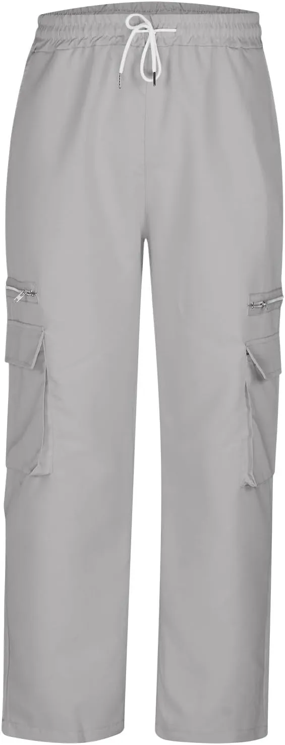 Mens Slim Fit Hiking Cargo Pants Tactical Pants Multiple Pockets Outdoor Straight Leg Trousers Casual Sweatpants