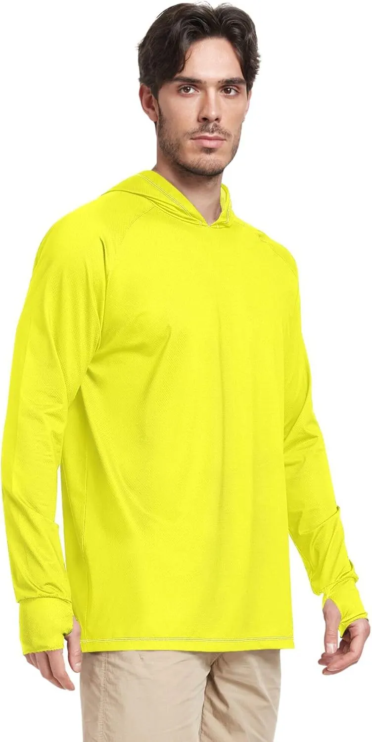 Men's Sun Protection Hoodie Long Sleeve UPF 50   Mens Sun Shirts Quick Dry Rashguard for Men Adult Rash Guards
