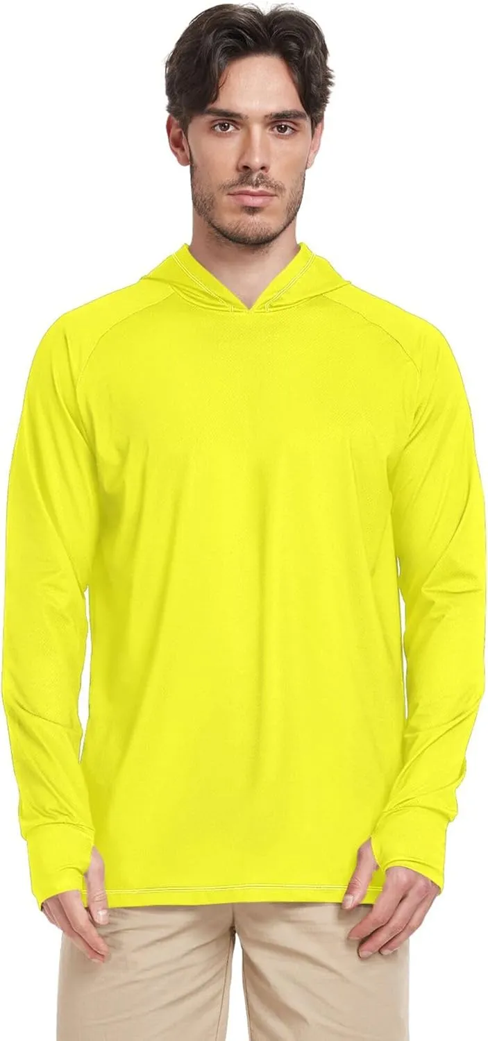 Men's Sun Protection Hoodie Long Sleeve UPF 50   Mens Sun Shirts Quick Dry Rashguard for Men Adult Rash Guards