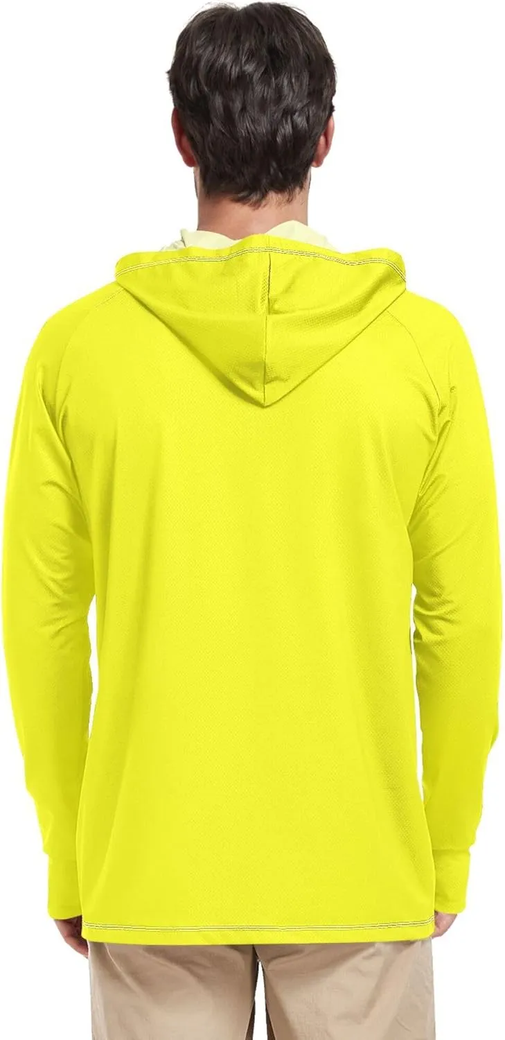 Men's Sun Protection Hoodie Long Sleeve UPF 50   Mens Sun Shirts Quick Dry Rashguard for Men Adult Rash Guards