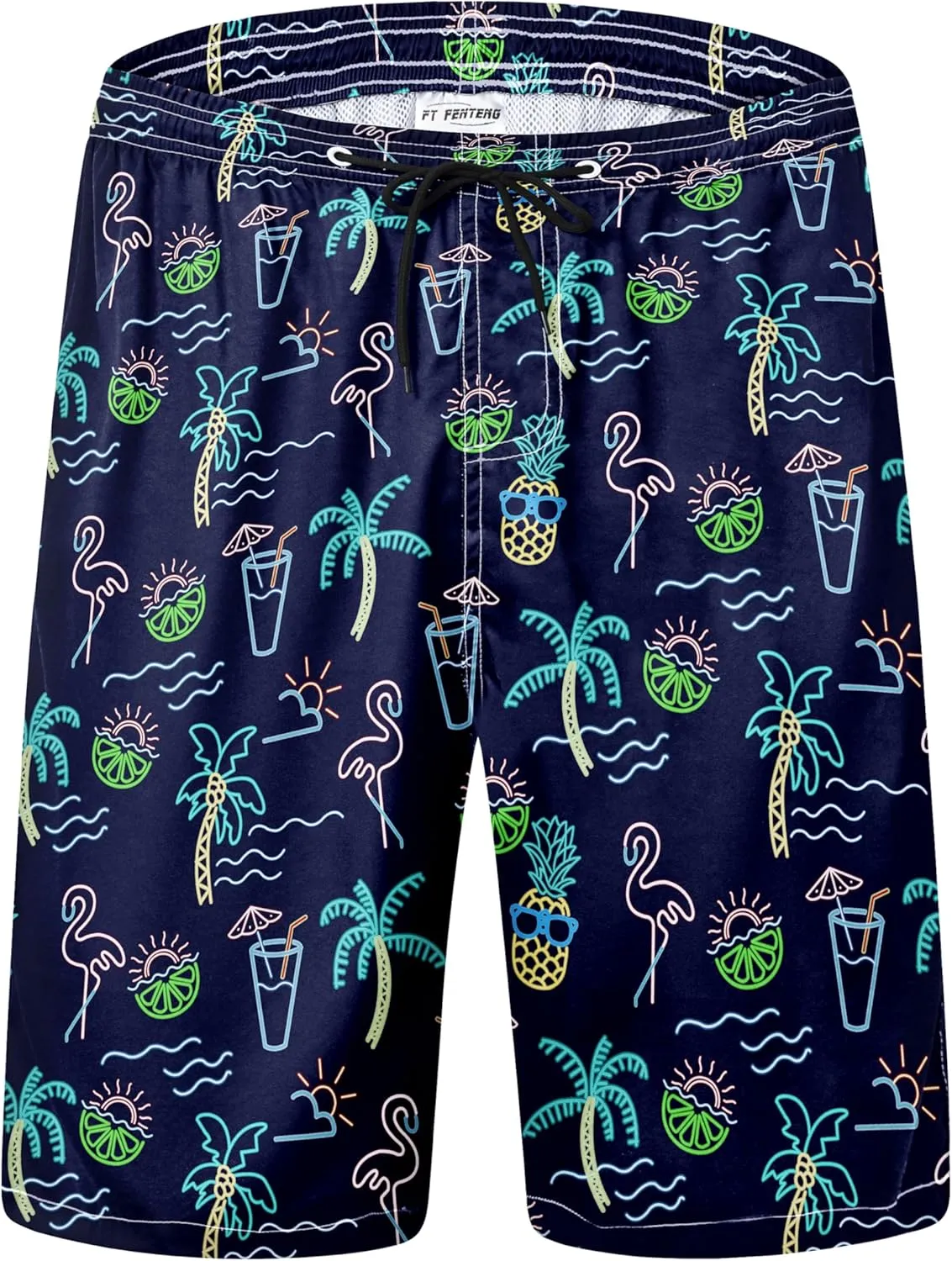 Mens Swim Trunks Quick Dry Board Shorts with Mesh Lining, Breathable Surf Beach Shorts Swimwear Bathing Suits