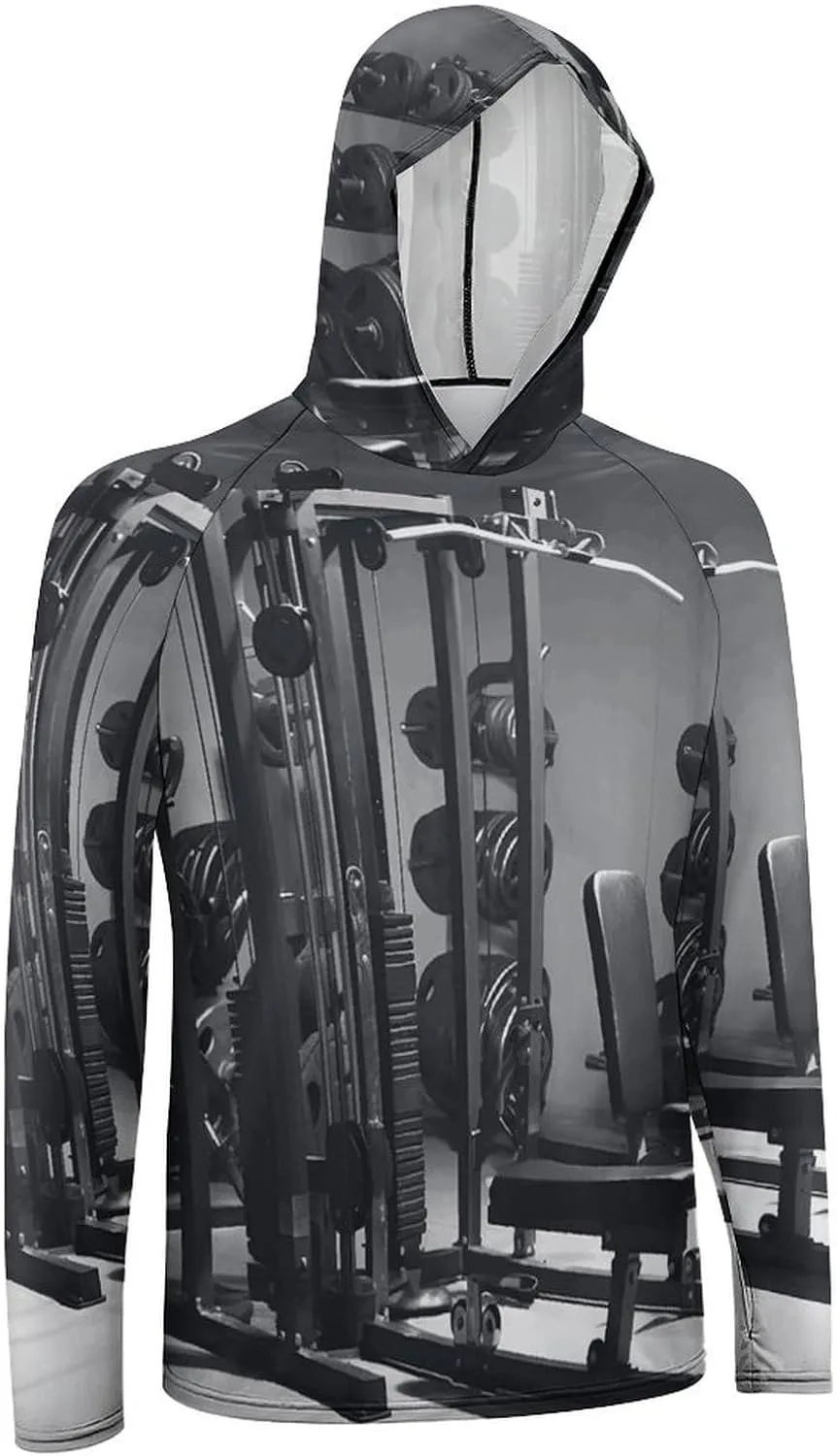 Men's UPF 50  Sun Protection Hoodie Outdoor UV Shirts Gym Equipment Long Sleeve Quick Dry Fishing Hiking Shirt
