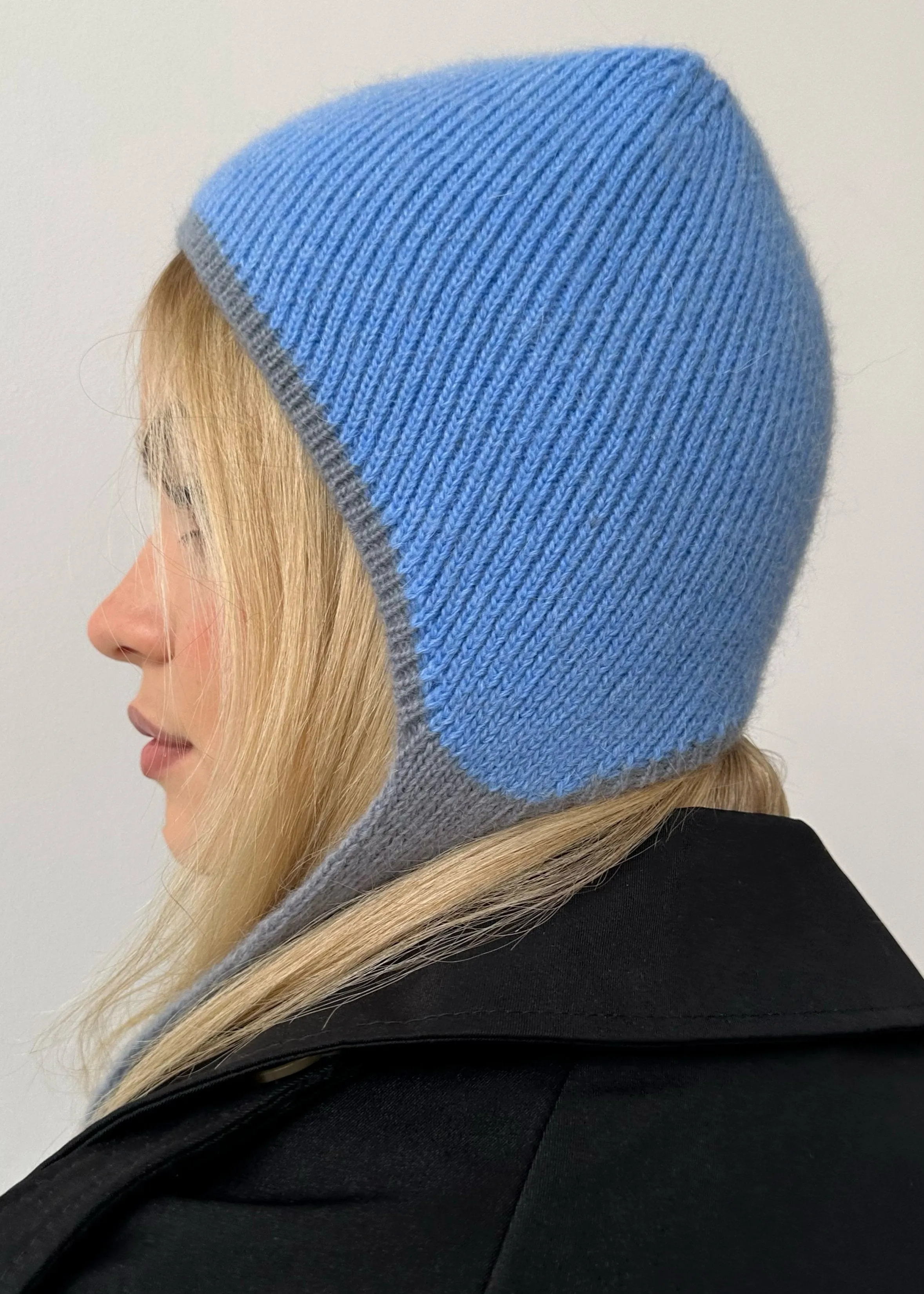 Milan Knit Bonnet in Soft Blue