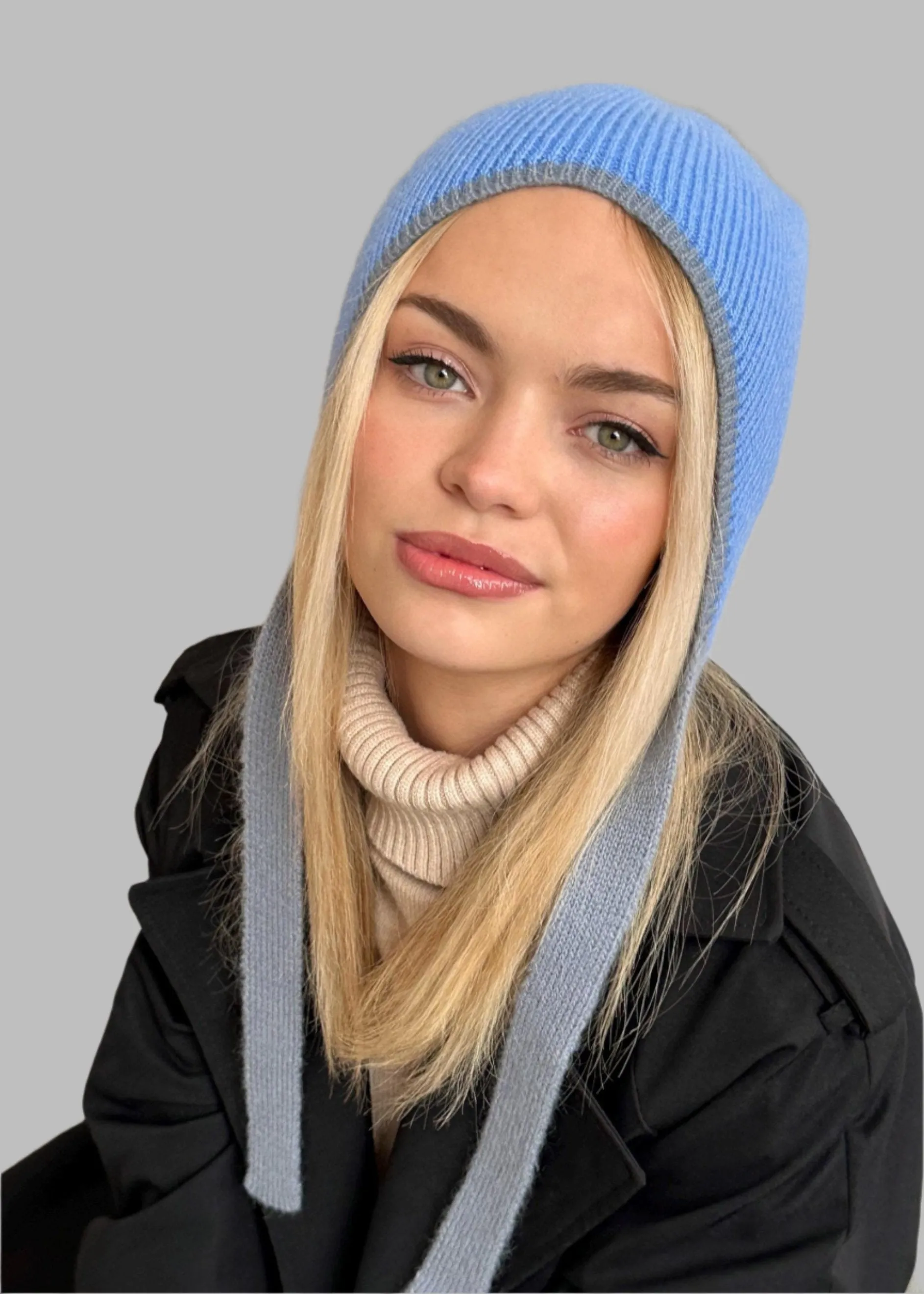 Milan Knit Bonnet in Soft Blue