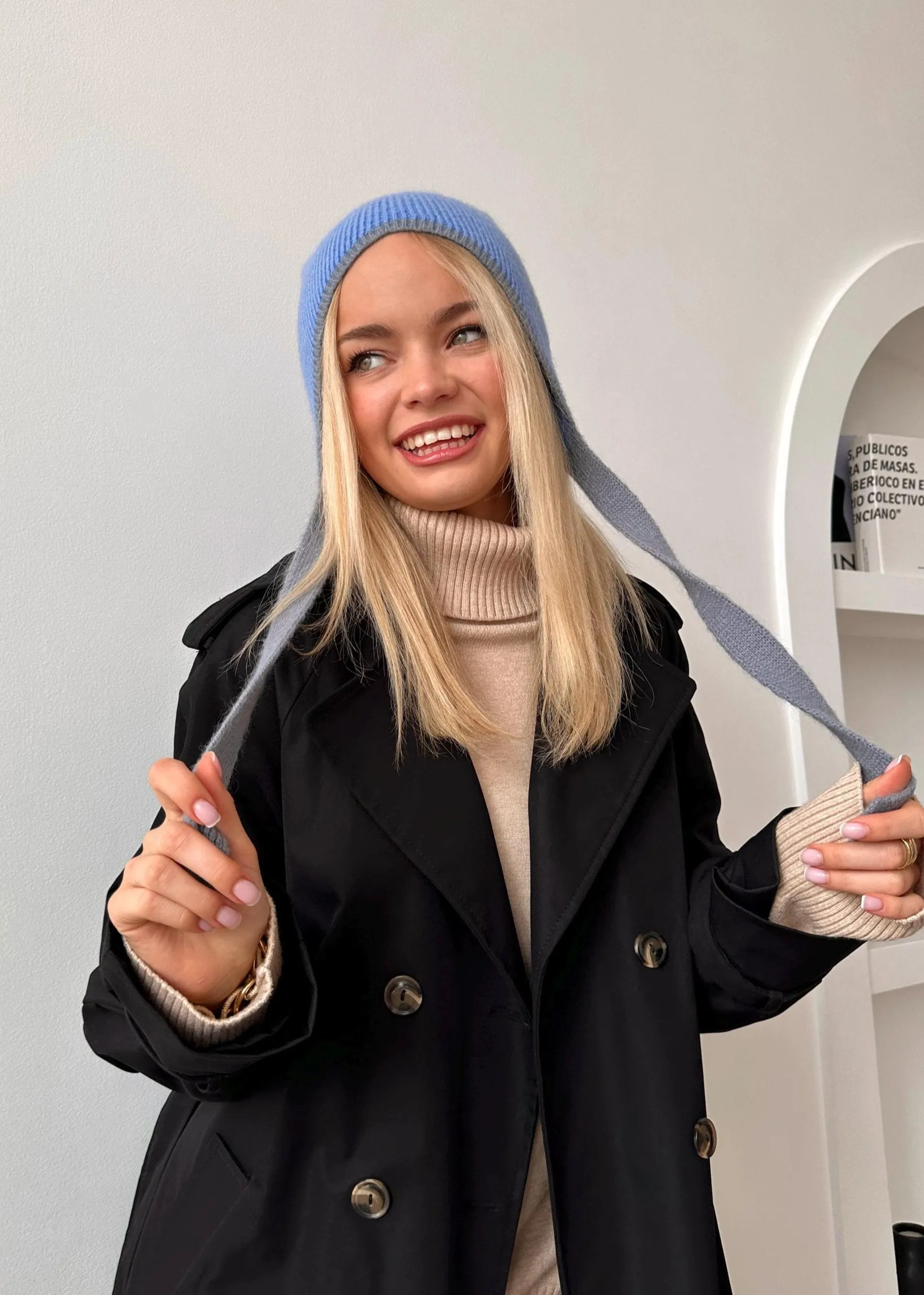 Milan Knit Bonnet in Soft Blue