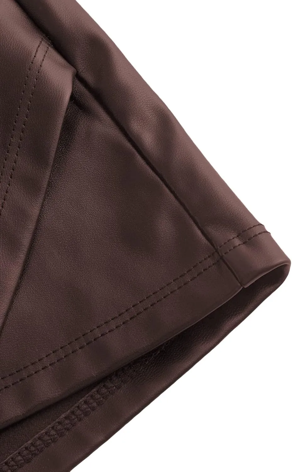 Milumia Girl's PU Leather Ruched Wrap Hem Skirt High Waisted Mini Short Skirts