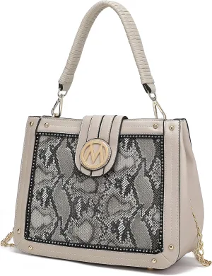 MKF Collection Crossbody Bag for Women, Vegan Leather Satchel Bags Top Handle Shoulder Bag Handbag Purse by Mia K