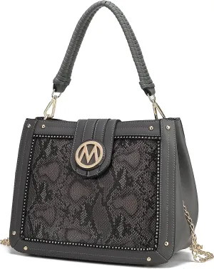 MKF Collection Crossbody Bag for Women, Vegan Leather Satchel Bags Top Handle Shoulder Bag Handbag Purse by Mia K