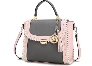 MKF Collection Crossbody Bag for Women, Vegan Leather Satchel Bags Top Handle Shoulder Bag Handbag Purse by Mia K