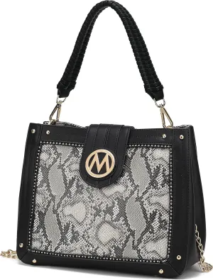MKF Collection Crossbody Bag for Women, Vegan Leather Satchel Bags Top Handle Shoulder Bag Handbag Purse by Mia K
