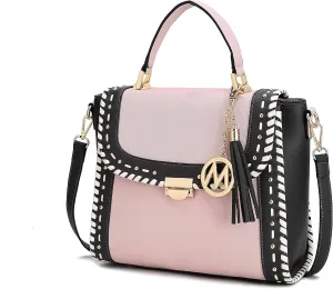 MKF Collection Crossbody Bag for Women, Vegan Leather Satchel Bags Top Handle Shoulder Bag Handbag Purse by Mia K