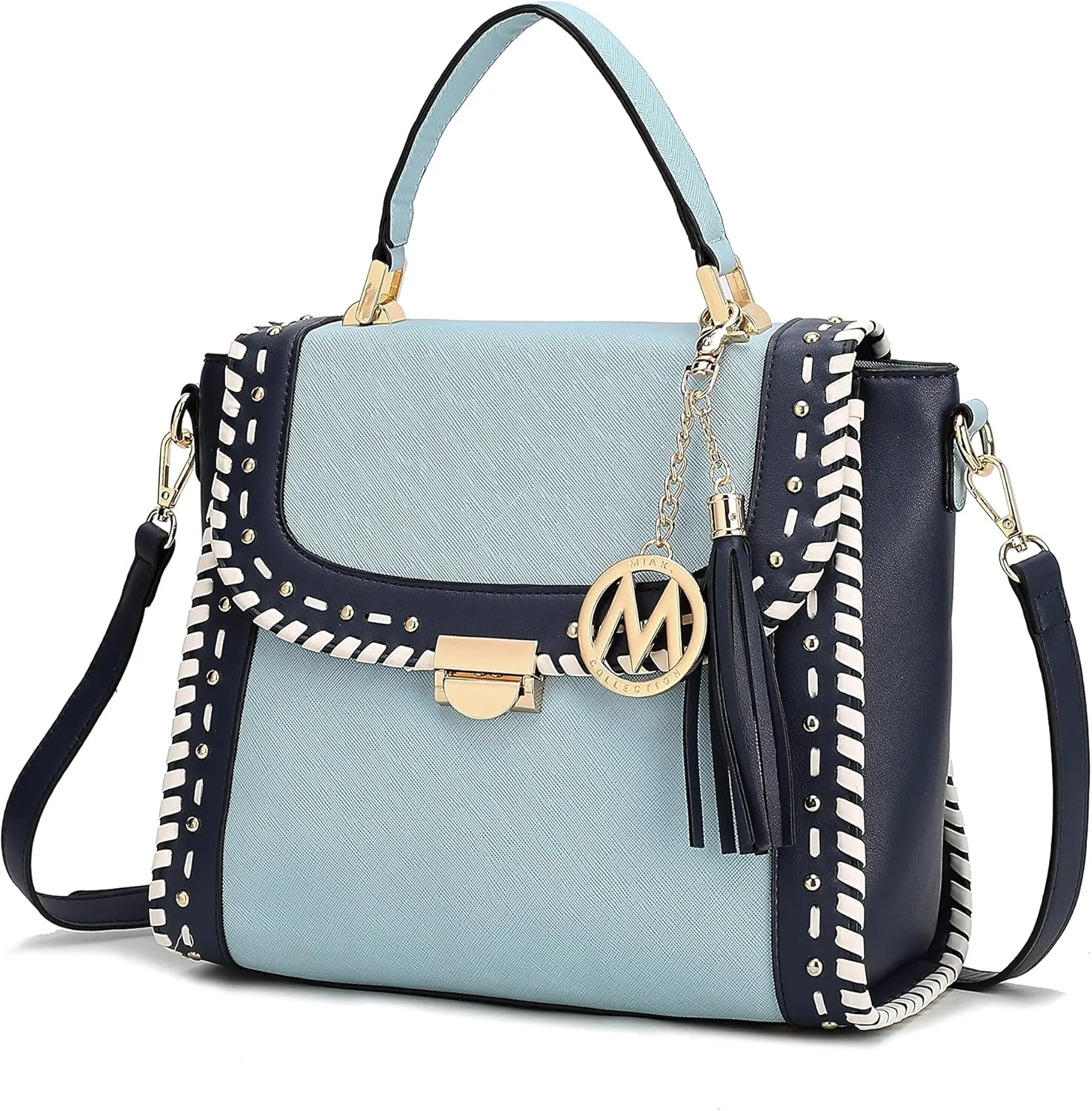 MKF Collection Crossbody Bag for Women, Vegan Leather Satchel Bags Top Handle Shoulder Bag Handbag Purse by Mia K