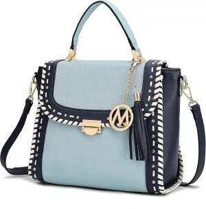 MKF Collection Crossbody Bag for Women, Vegan Leather Satchel Bags Top Handle Shoulder Bag Handbag Purse by Mia K