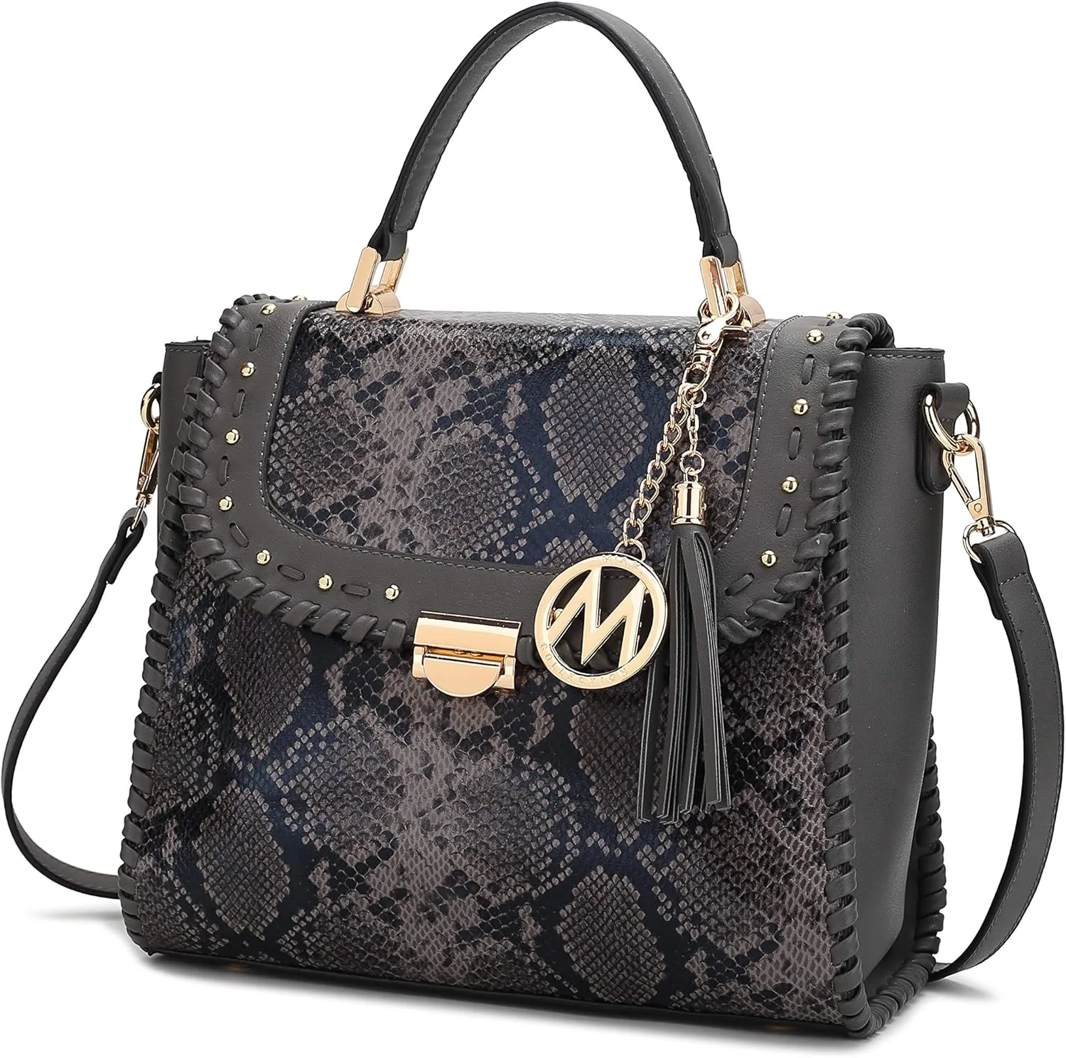 MKF Collection Crossbody Bag for Women, Vegan Leather Satchel Bags Top Handle Shoulder Bag Handbag Purse by Mia K