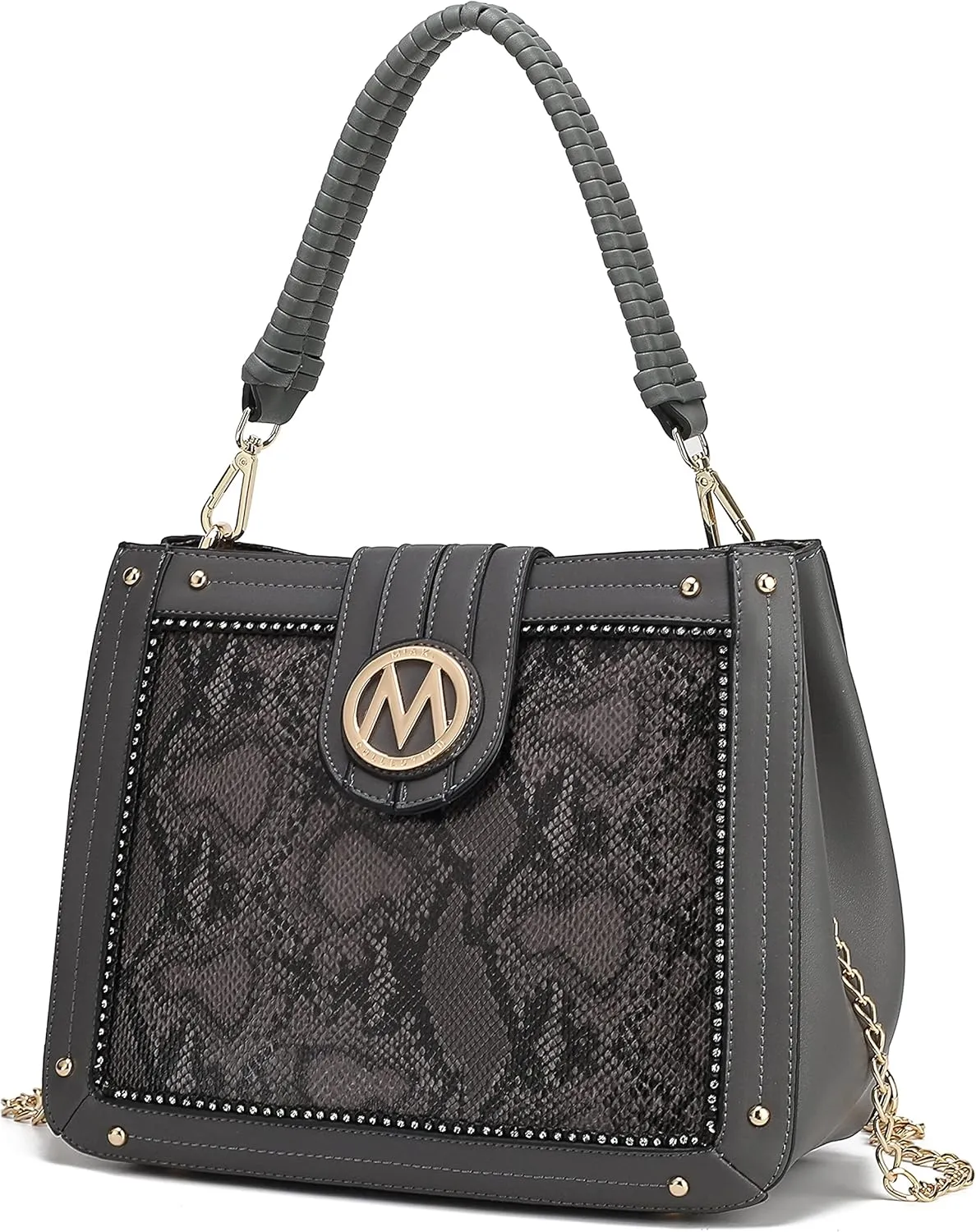 MKF Collection Crossbody Bag for Women, Vegan Leather Satchel Bags Top Handle Shoulder Bag Handbag Purse by Mia K