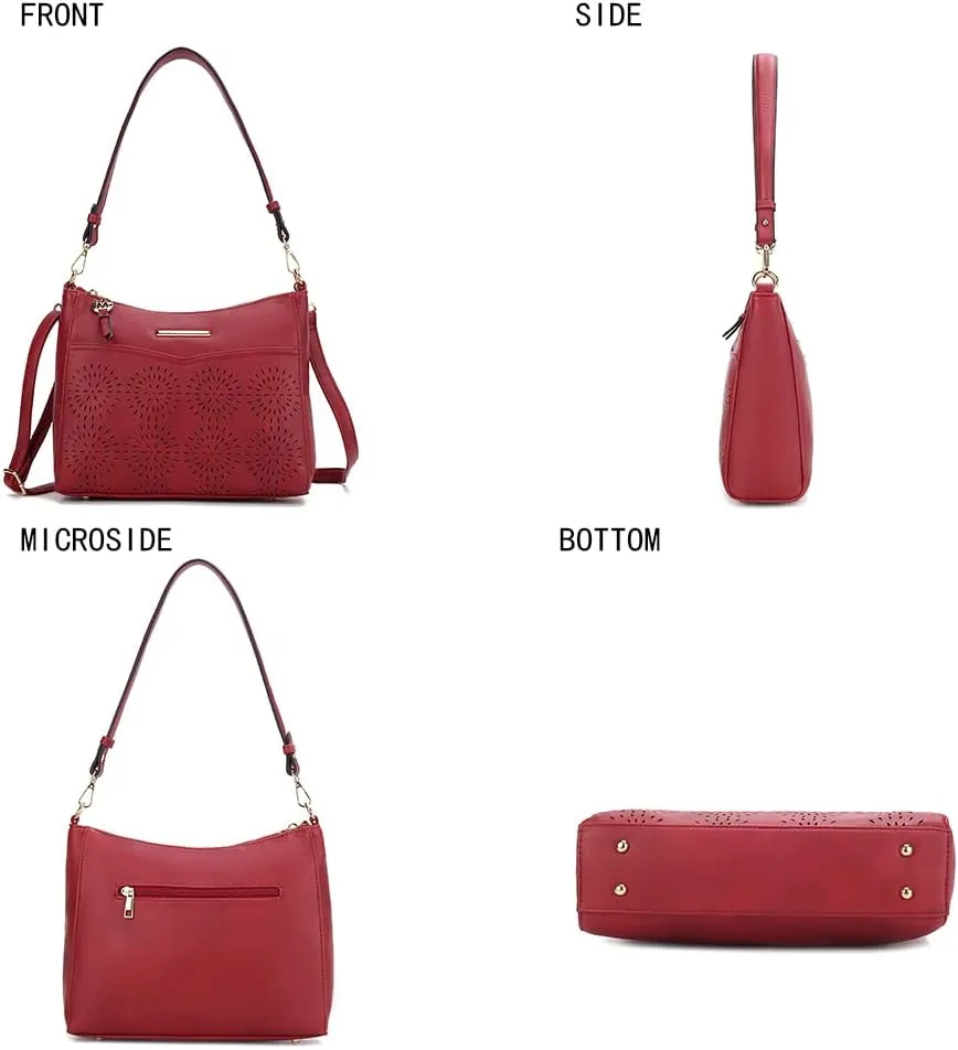 MKF Collection Shoulder Bag for Women, Crossbody Vegan Leather Tote Top-Handle Hobo Handbag Purse
