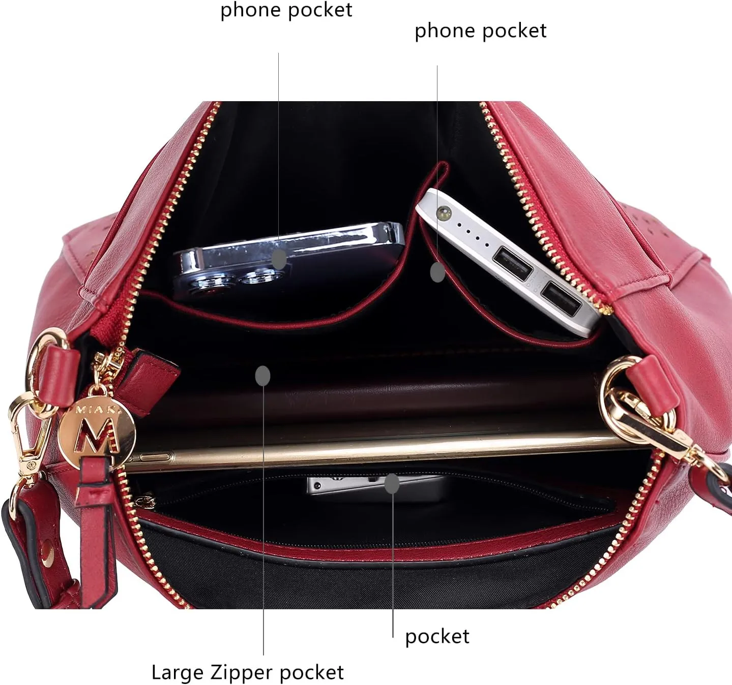 MKF Collection Shoulder Bag for Women, Crossbody Vegan Leather Tote Top-Handle Hobo Handbag Purse