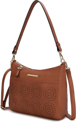 MKF Collection Shoulder Bag for Women, Crossbody Vegan Leather Tote Top-Handle Hobo Handbag Purse