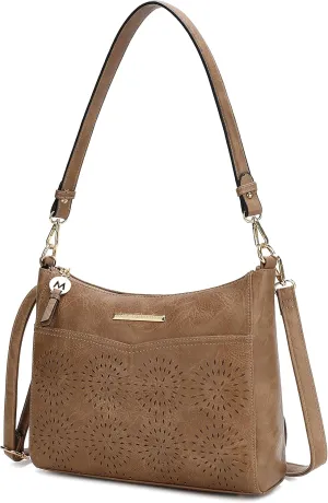 MKF Collection Shoulder Bag for Women, Crossbody Vegan Leather Tote Top-Handle Hobo Handbag Purse