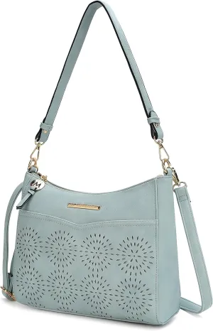 MKF Collection Shoulder Bag for Women, Crossbody Vegan Leather Tote Top-Handle Hobo Handbag Purse