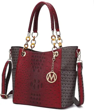 MKF Collection Shoulder Bag for Women, PU Leather Pocketbook Top-Handle Crossbody Purse Tote Satchel Handbag