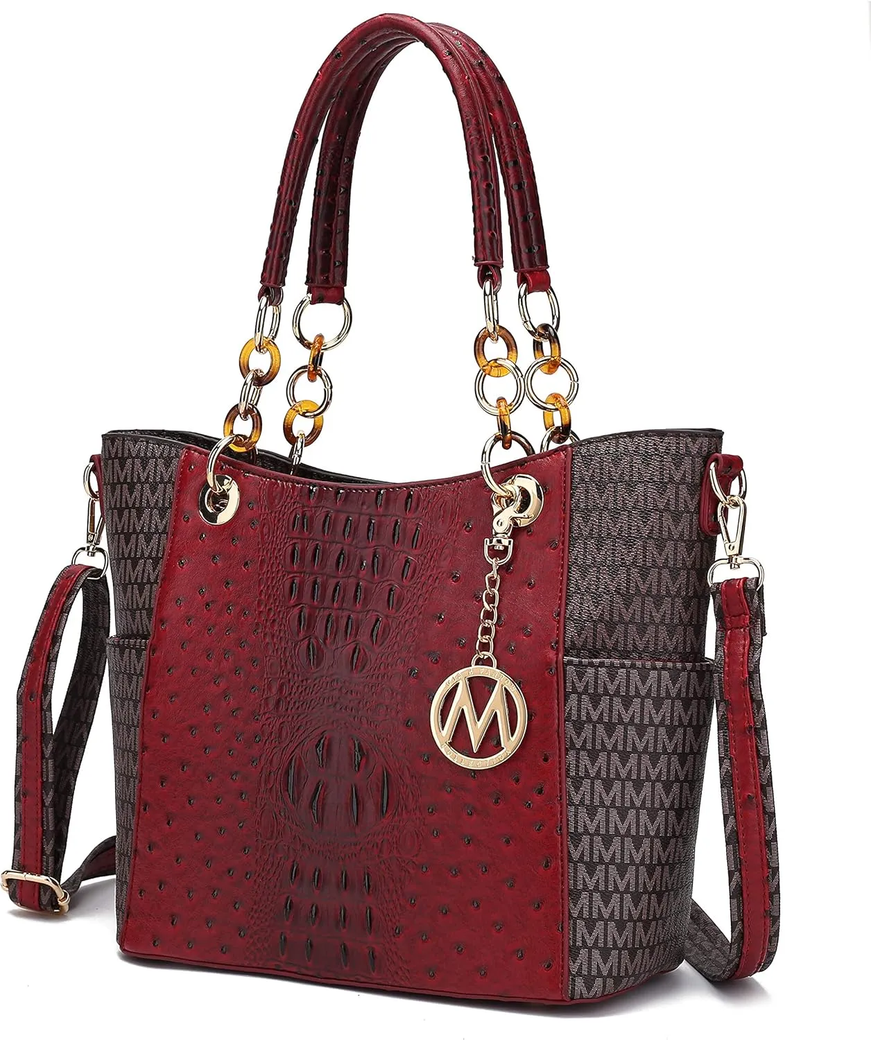MKF Collection Shoulder Bag for Women, PU Leather Pocketbook Top-Handle Crossbody Purse Tote Satchel Handbag