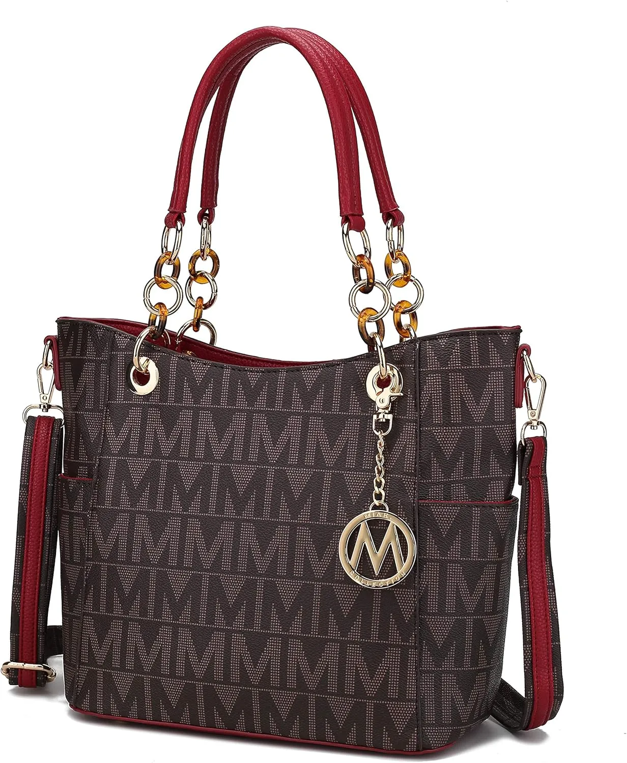 MKF Collection Shoulder Bag for Women, PU Leather Pocketbook Top-Handle Crossbody Purse Tote Satchel Handbag